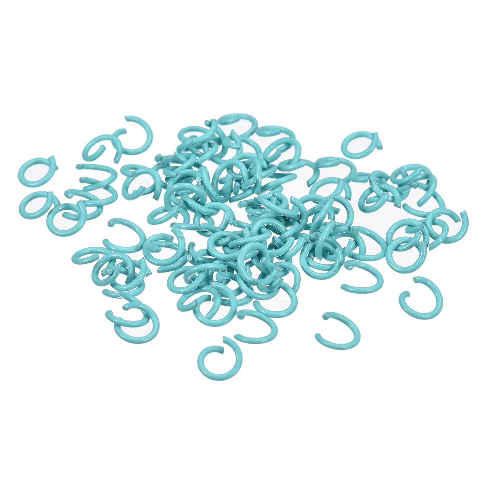 sourcing map Open Jump Rings, 10mm Colorful O-Ring Connectors for DIY Crafts Jewelry Making, Carbon Steel, Sky Blue, 200Pcs