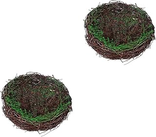 Yardwe 2pcs rattan bird nest bird nest centerpiece table decorations house accessories for home dinner table decor bird cages for parakeets bird nest birdhouses easter party decoration
