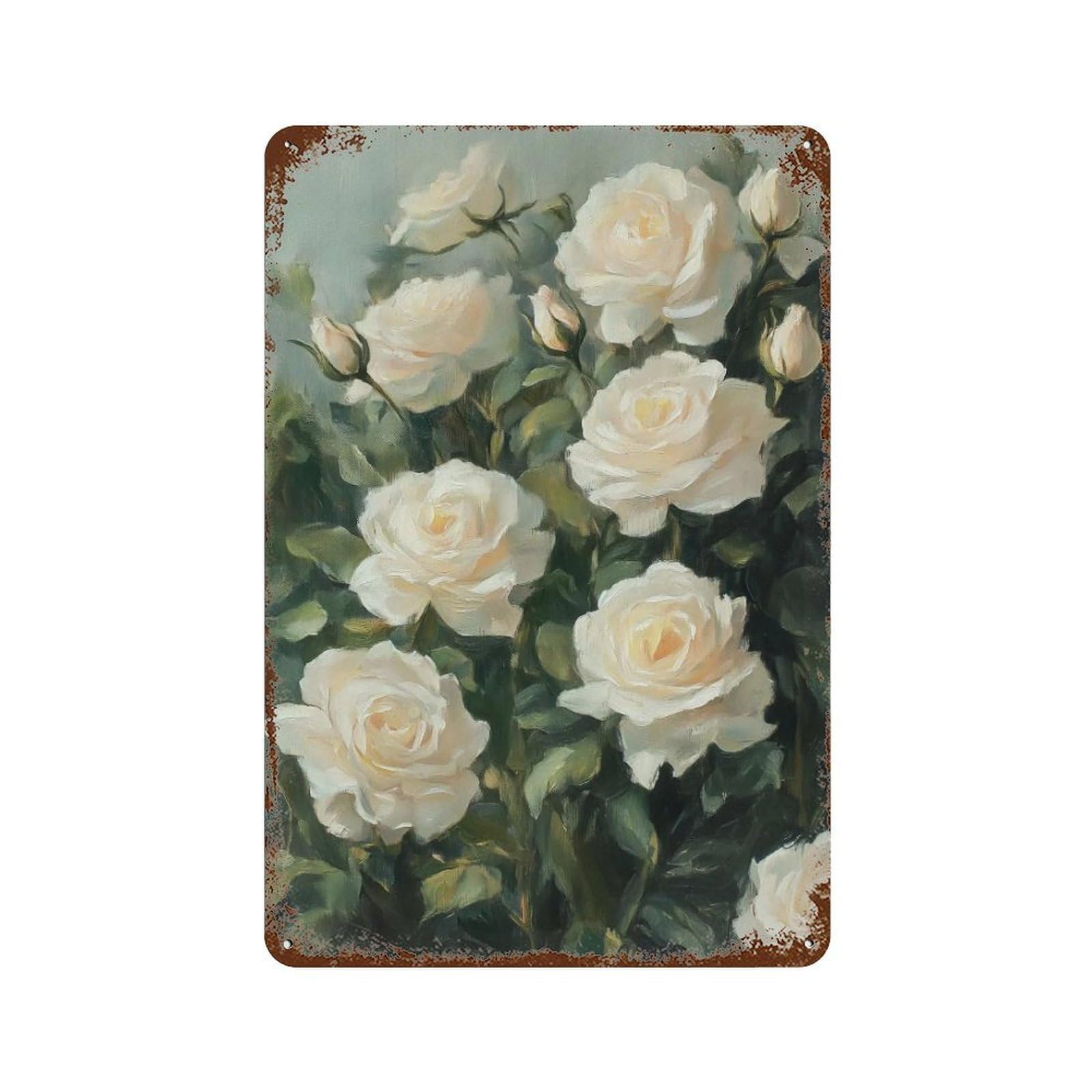 YHGERTKU Cream Rose Layers 01 Wall Art Retro Iron Vintage Metal Tin Sign Poster Modern Decor for Living Rooms Gift 30x20cm