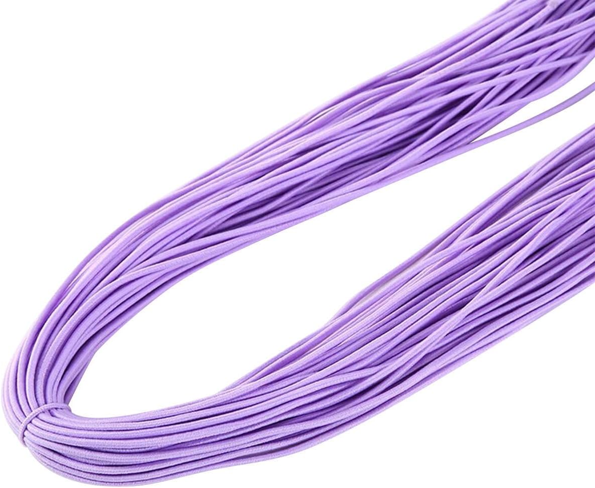Round Elastic Band, Elastic Stretch String for Sewing, DIY Crafting, Bracelets, Necklace, Jewelry Making, 2mm×196.85in, Rose Red