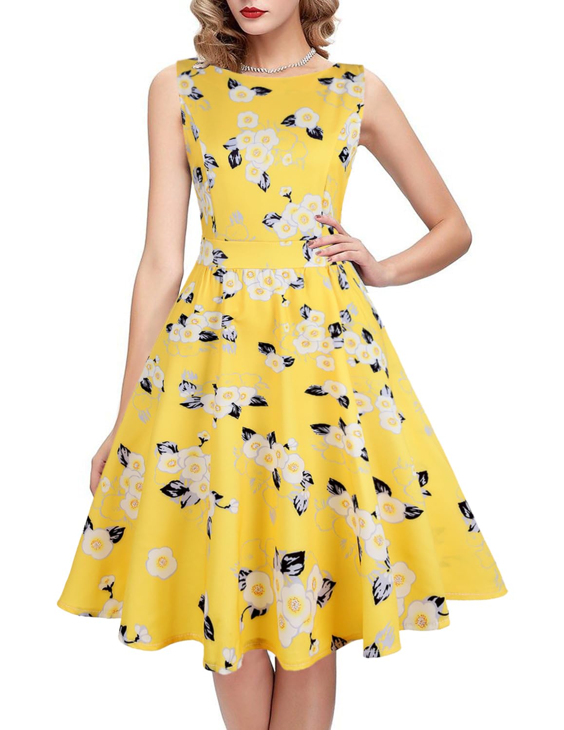 Ihot Vintage Tea Dress 1950s Floral Flare Casual Garden Retro | Desertcart  Belize