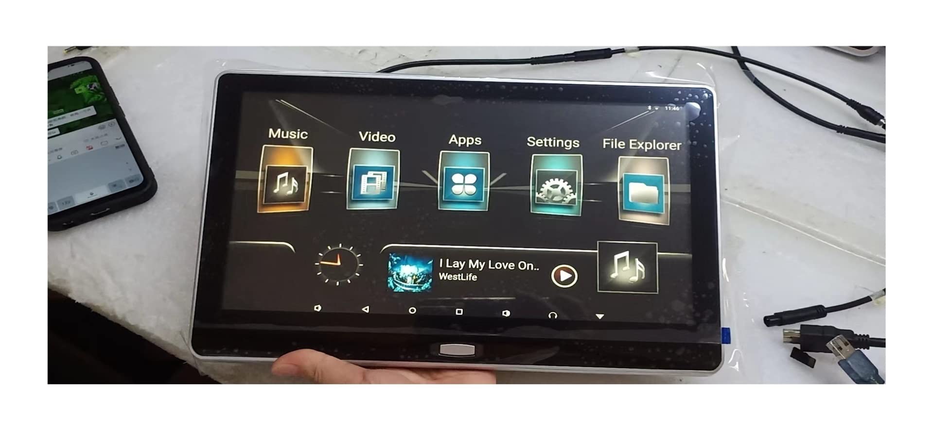 Lettore DVD portatile per lettori video per poggia Display esterno da 11,6 pollici Display poggiatesta da 11,6 pollici Display for auto da 11,6 pollici con schermo rotante HD(Size:Version 9.0 2 16G)