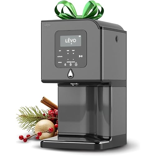 LEVO Lux - Premium Herbal Oil Infusion Machine - Botanical Extractor - Herb Dryer, Decarboxylator, & Oil Infuser - Gourmet Edible Infusion Maker - For Infused Gummies, Brownies & More - Black
