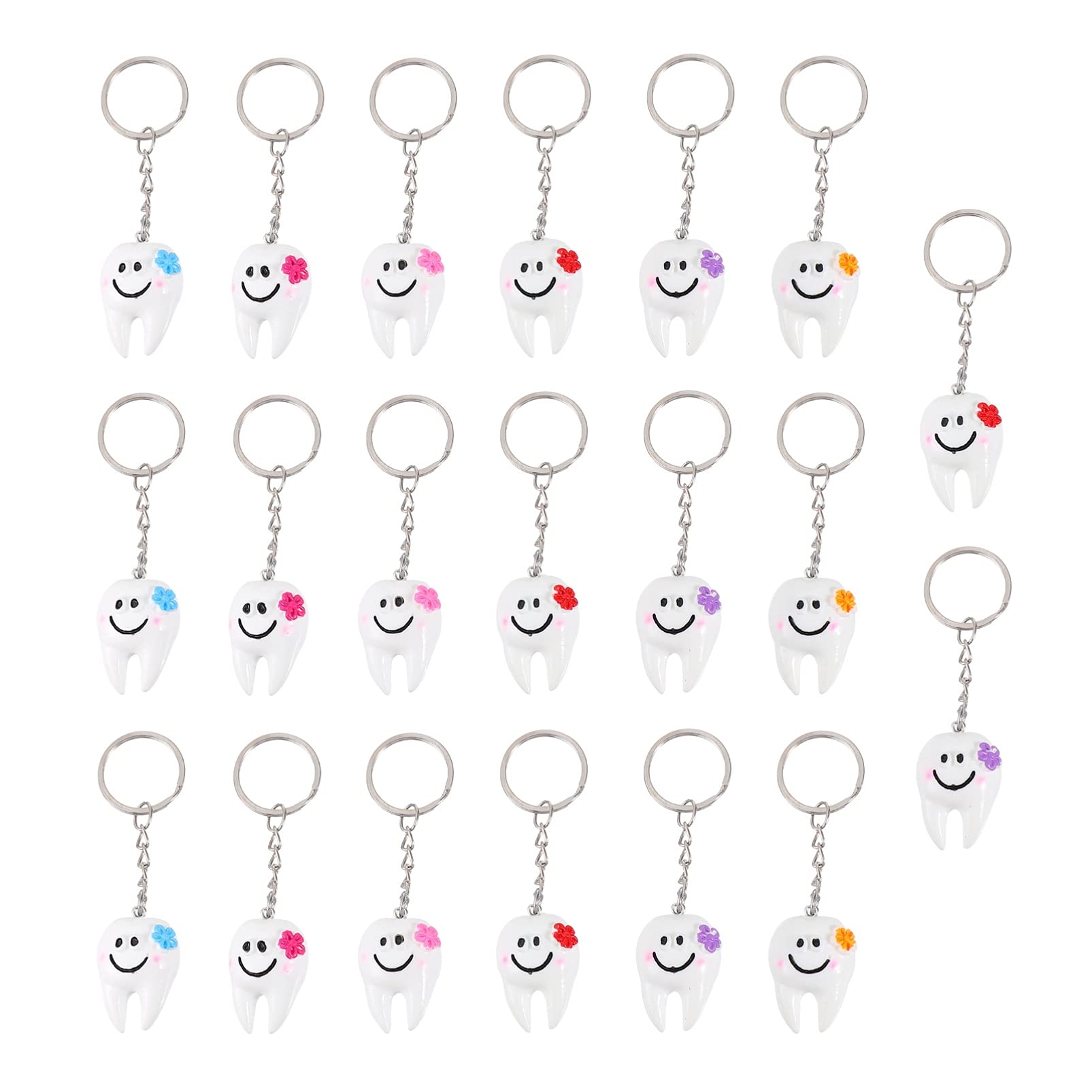 HemoblloHemobllo 20pcs Shape Keychain Key Ring for Handbag Pendant Assorted Color