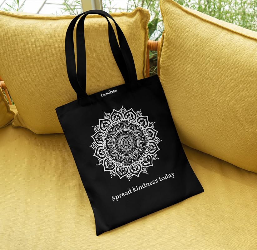 Image of TrendoPrint Reusable Shopping Bag Canvas Tote Bag for Grocery, College, Office & Shoulder Handbag Travel Bag for Men and Women (14x16 inches)