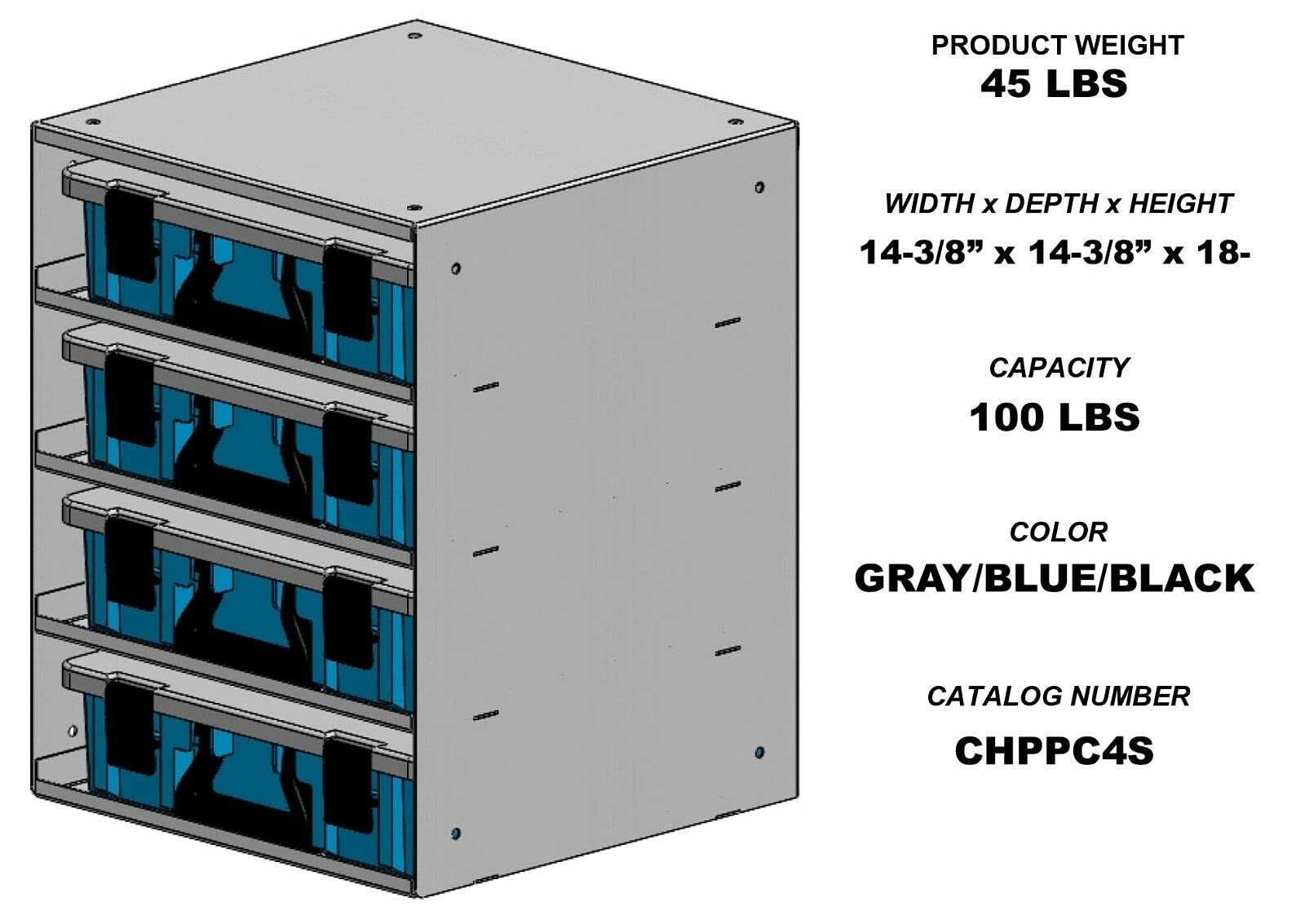 Adrian Steel CHPPC4S, 4-Case Holder w/Cases