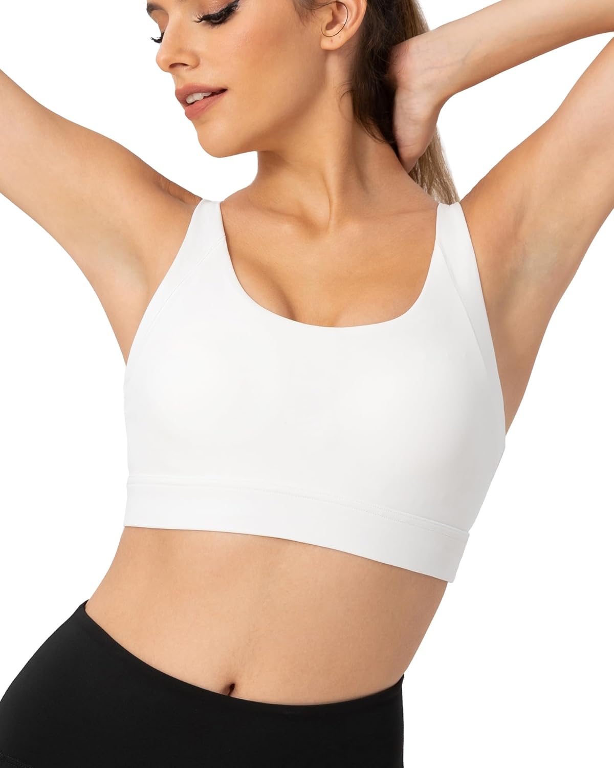 Racerback Sports Bras for Women High Support Adjustable Straps Molded Cup Workout Fitness Running Gym Bra - Image 2