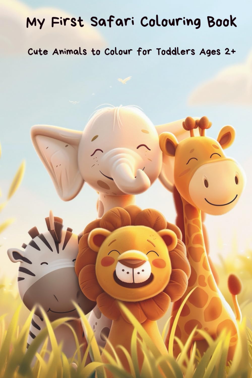 Safari Animals Colouring Book for Toddlers: Cute Animals to Colour for Toddlers Ages 2+