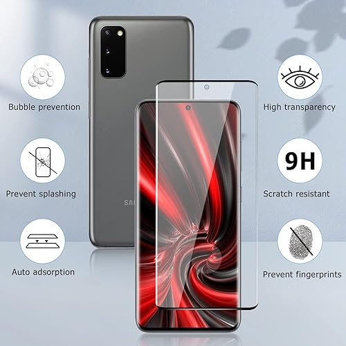 Miniatura 2 de AYCFING Paquete de 3 protectores de pantalla para Galaxy S20 Plus, resistentes a los arañazos, vidrio templado 9H, transparente con alta definición,