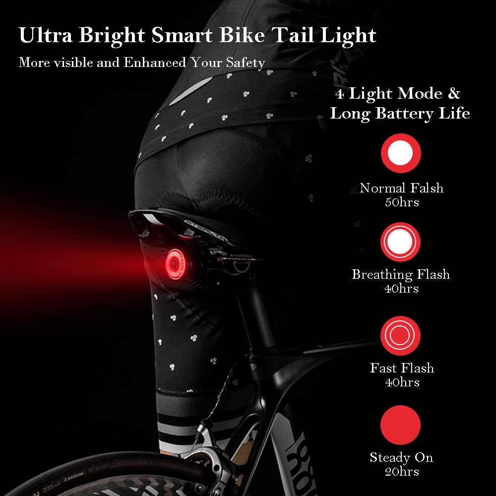 G Keni Smart Bike Tail Light, Brake Sensing Rear Lights, Auto On/Off