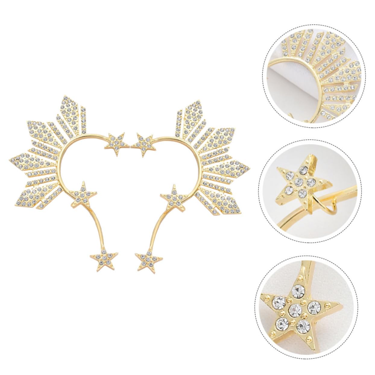 4pares Pendientes De Para Mujeres Pendientes De Orejeras De De Rhinestone Elegantes