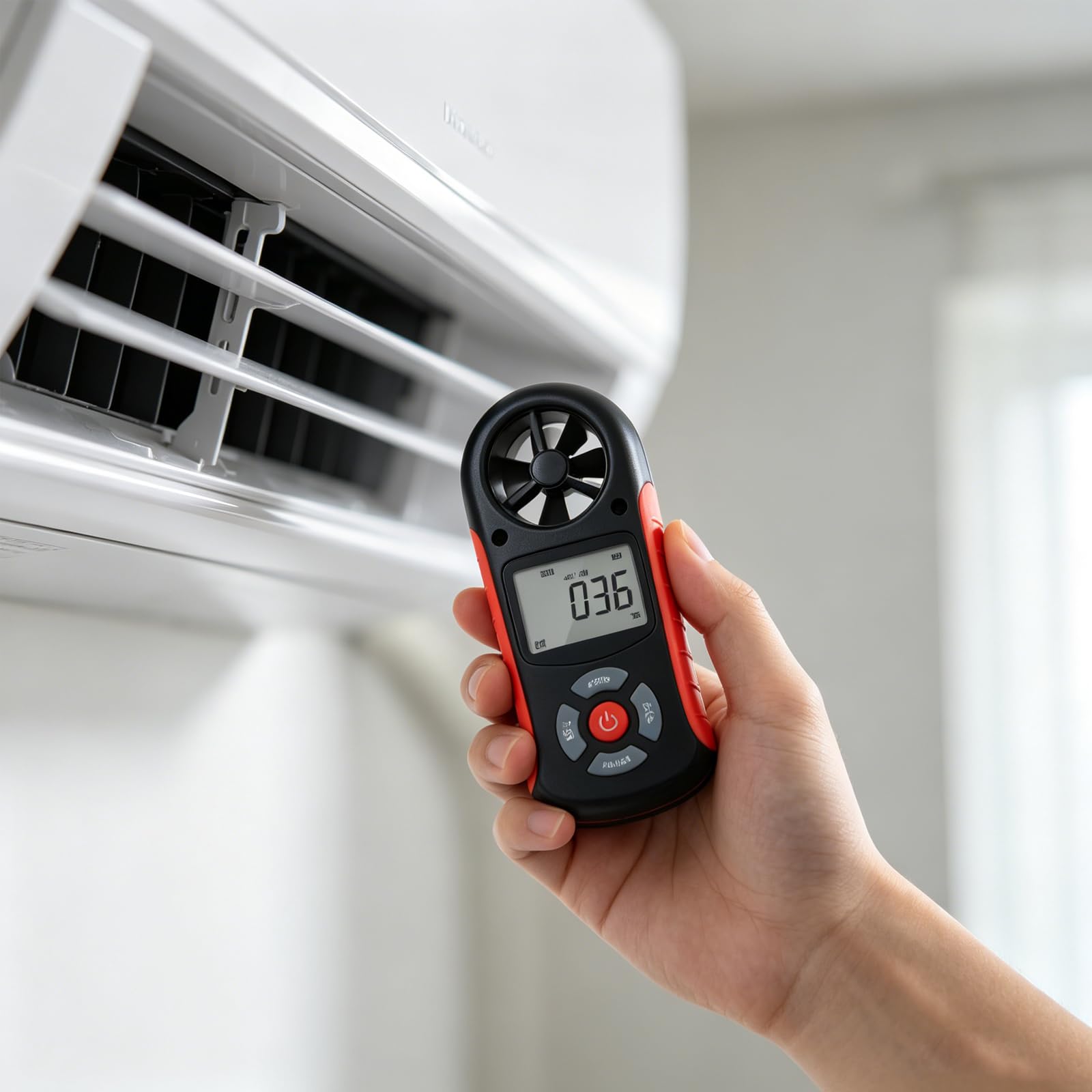 Anemómetro de 8 funciones, medidor de velocidad del viento con velocidades de viento, temperatura, humedad, presión, altitudes y funciones de temporizador, medidor de flujo de aire