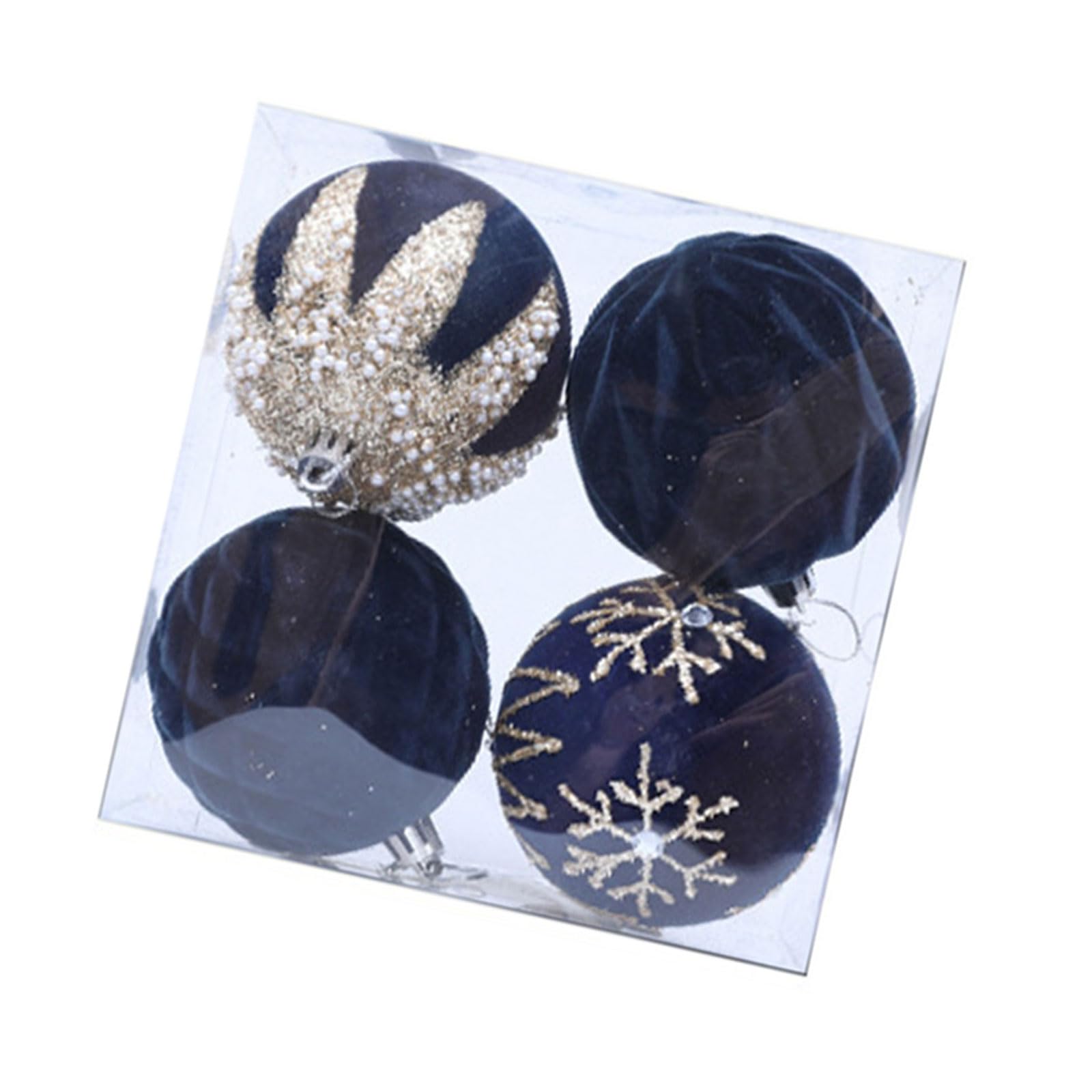 KAQNTUD 4-Piece Christmas Bauble Ornament, Shatterproof Decorative Baubles for Tree, Wedding, Winter, Festival, Celebration, Shatterproof Decoration Set