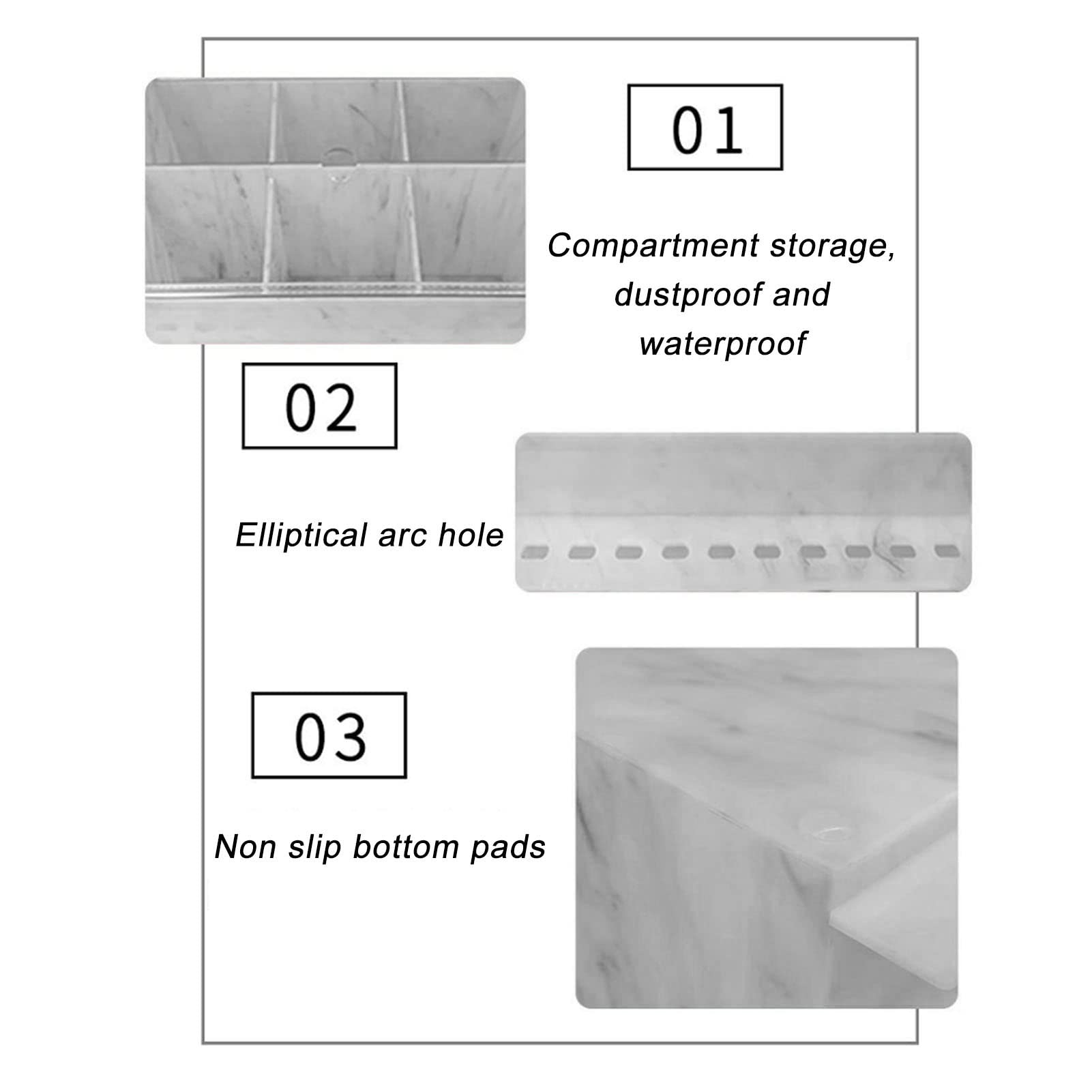 Tissting Boîte de Rangement de Maquillage en Acrylique, 10 Trous, étui D'accessoires de Greffe de Cils, Organisateur de Cosmétiques, Vitrine Cosmétique Anti-poussière pour Magasin à Domicile(Blanc)