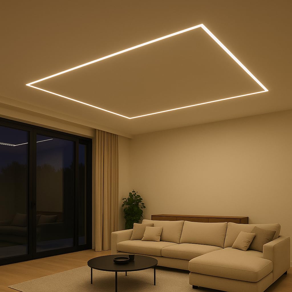 10 LED Fliesenprofil 2m ohne Vorfräsung, Einfache Montage Flächenbündiges LED Unterputzprofil für Led Streifen bis 20 mm, Inkl. Abdeckung & Endkappen