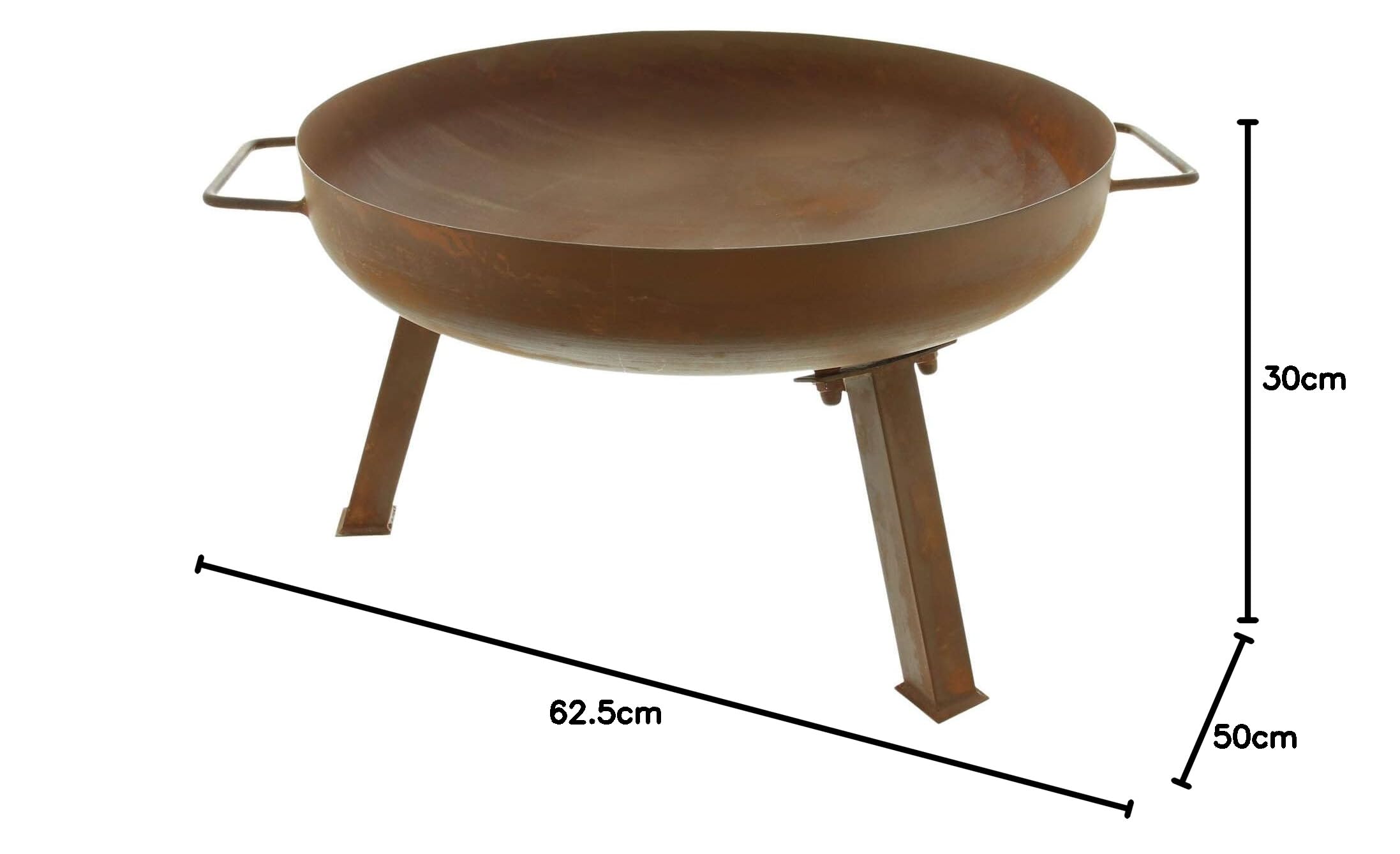 Dekoleidenschaft Brasero en acier Corten, Ø 50 cm, métal avec finition rouille, brasero de jardin, feu de camp