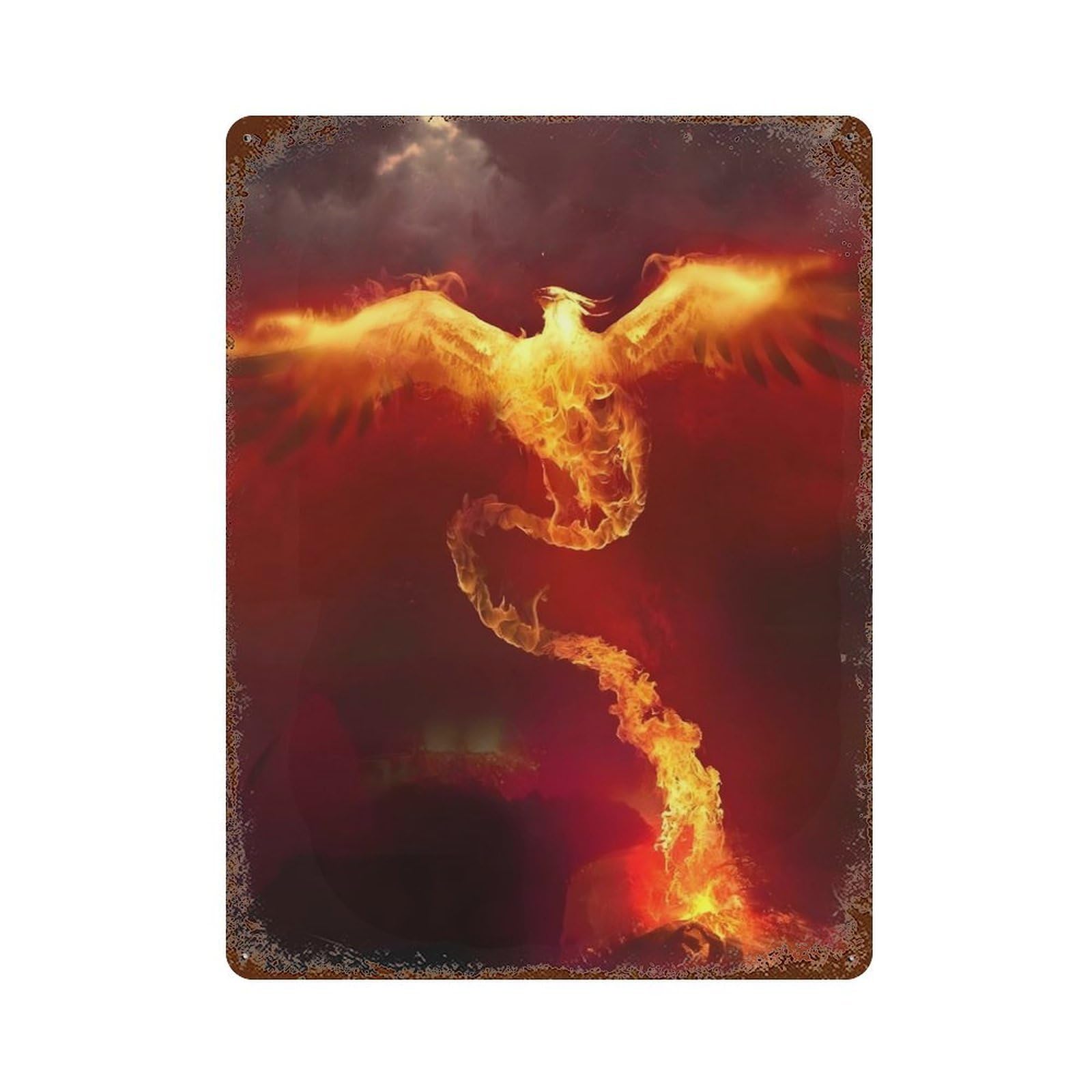xiaoxiaoshen Fire Phoenix Wall Decor Art Metal Tin Poster Modern Home Decor Art Home Bar Shop Decorations Vintage Sign 40x30cm