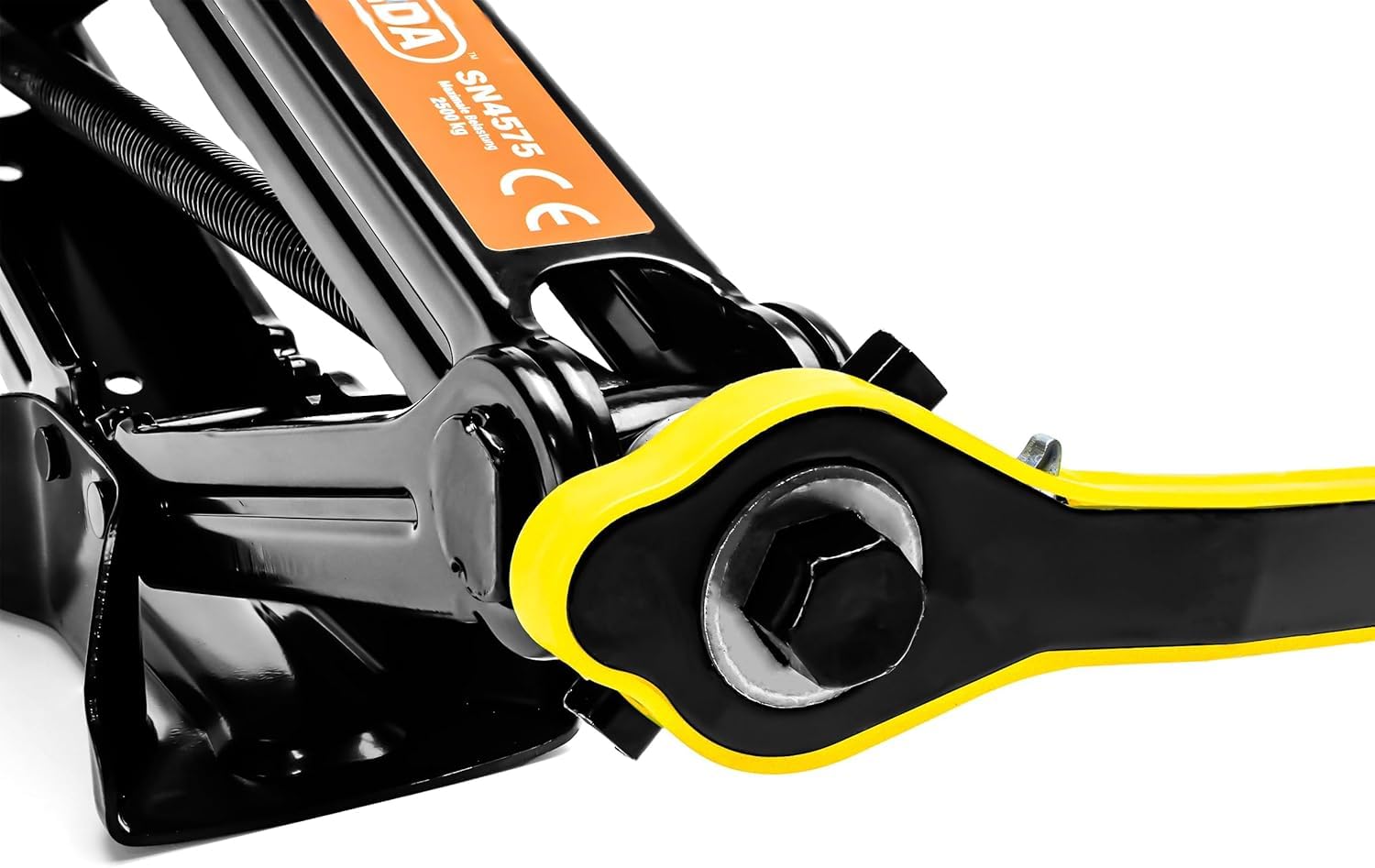 VERDA Cric a pantografo 2,5 T (2500 kg), 110-420 mm, 2x gomma, cric con chiave per dadi ruota, chiave a cricchetto, piastra in acciaio allargata, borsa, Car Jack Auto SUV MPV
