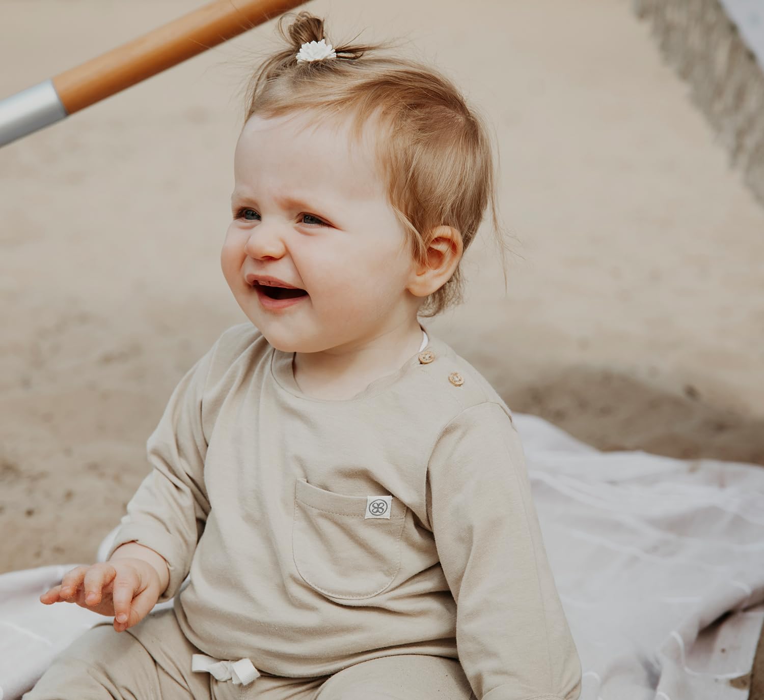 Cloby Langarm-Shirt T-Shirt Long Sleeve mit UV-Schutz (UPF 50+) Baby (Gr. 6-12 Monate) - Sandy Beach/beige