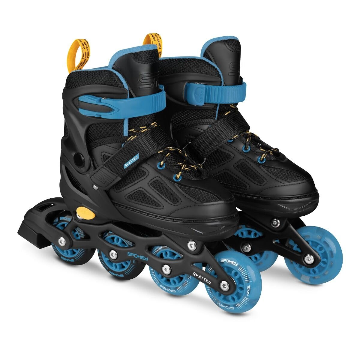 SPOKEY QUATTRO Set 4 in 1 pattini in linea/pattini a rotella/triskates/pattini regolabili | per bambini e ragazzi | pattini in linea convertibili in pattini a rotelle | Taglie: 30-33, 34-37, 38-41