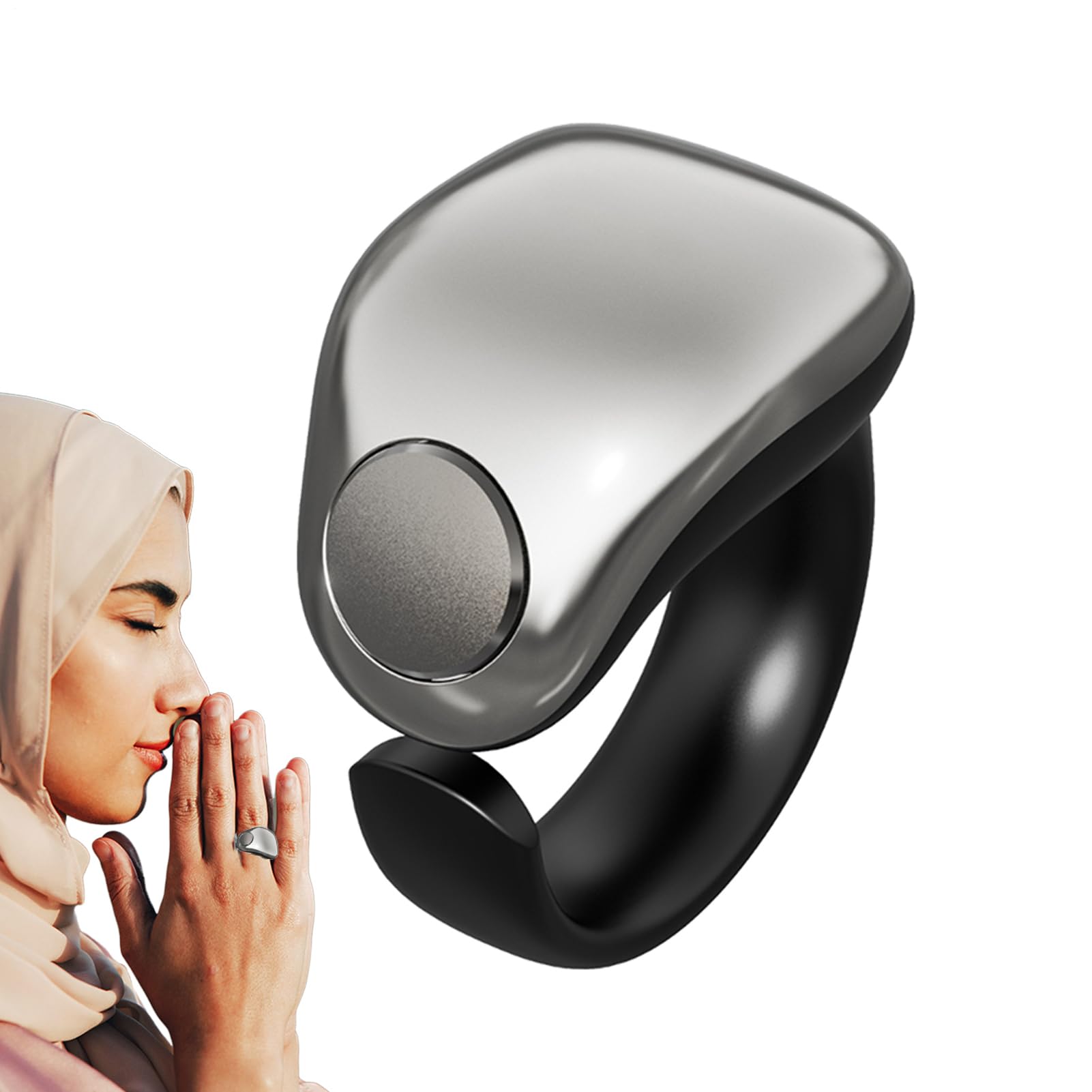 Generico Anillos Smart Men - Anillo de Oración Inalámbrico Digital, Banda Recargable a, Dispositivo de Impermeable, Accesorio de Estilo Moderno | contrapeso Portátil Mujeres con Condado