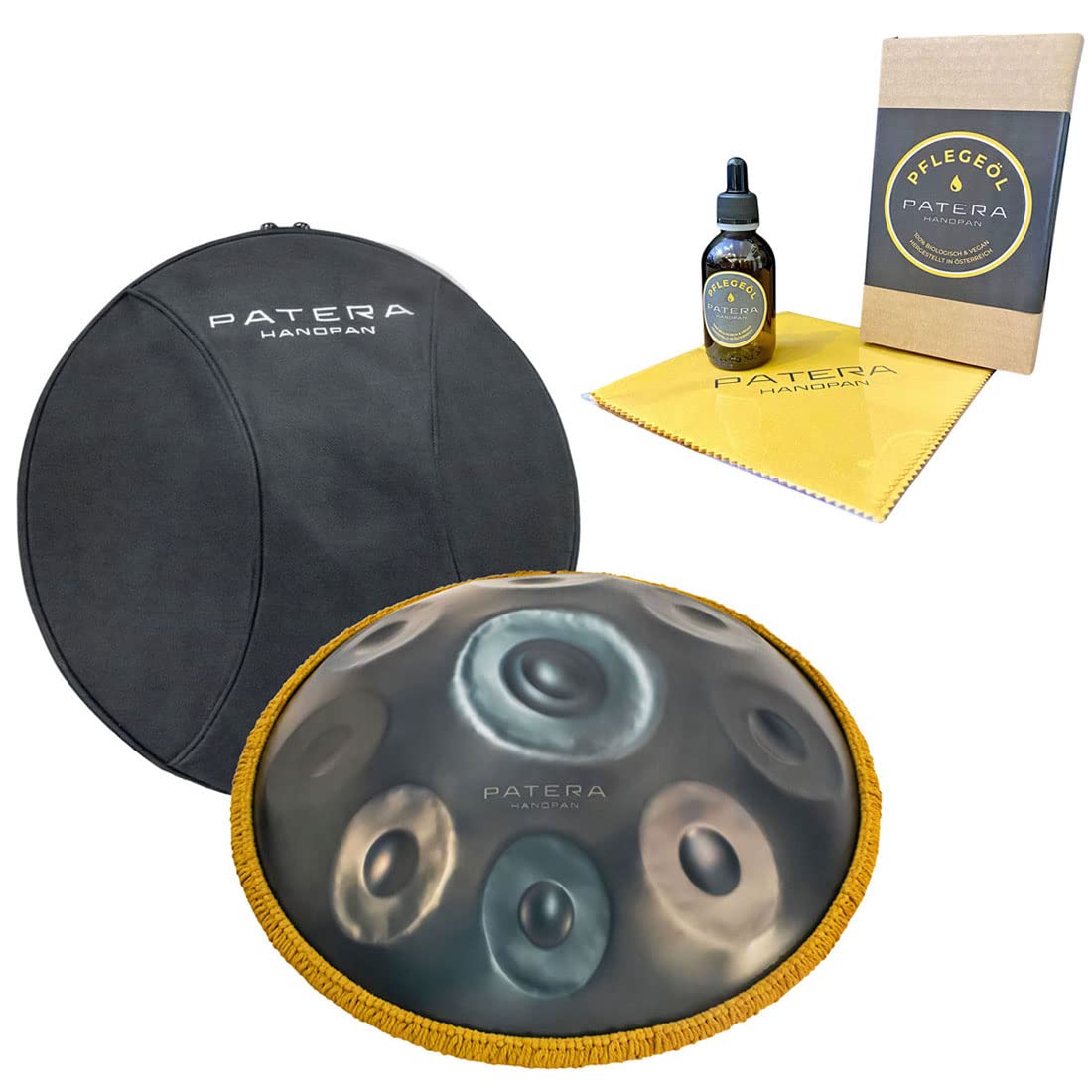 Patera Handpan D Amara con borsa + olio per la cura