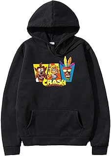 Hoodie Donna/Women's Stampato Black/Nero Crash Bandicoot Long12 Poster Fashion Tee Maglietta Grafica/Lettere Casual Felpe ...