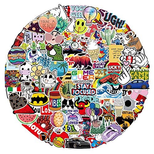 ステッカーセット 100枚 防水ステッカー シールパック ブランドステッカースーツケース 車 バイク ヘルメット スケボー ギターなどに適用 (100H)