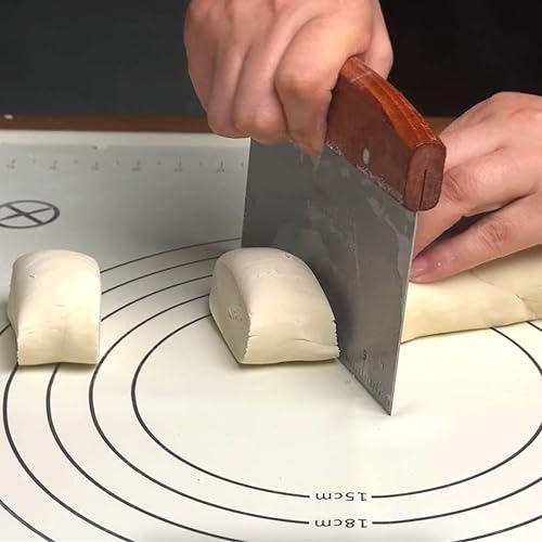 Miniatura 7 de Vovoly Raspador multiusos de banco, utensilio de cocina para plancha plana, cortador de masa para cortador de pan y pizza, rascador de plancha de