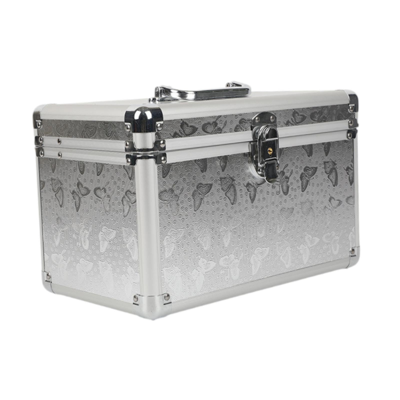 MagiDeal Make-up-Zugkoffer, Kosmetikkoffer, tragbare, abschließbare Kosmetikbox, Hardware-Organizer für den Salon zu Hause, professionelle Make-up-Artists