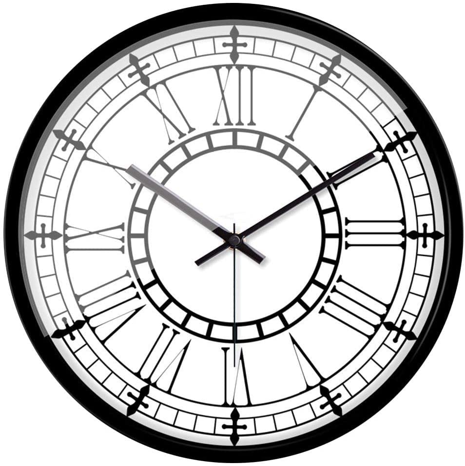 Horloge chambre silencieuse à chiffres romains pour le calme