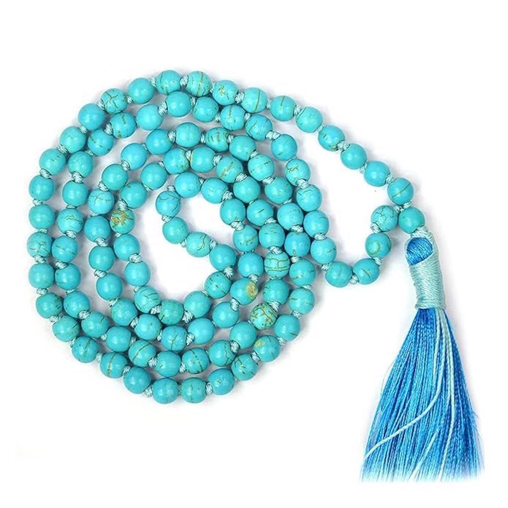 Happiness Hub Turquoise mala 108 beads For Men Original Firoza Necklace 7mm Bead-picture-38