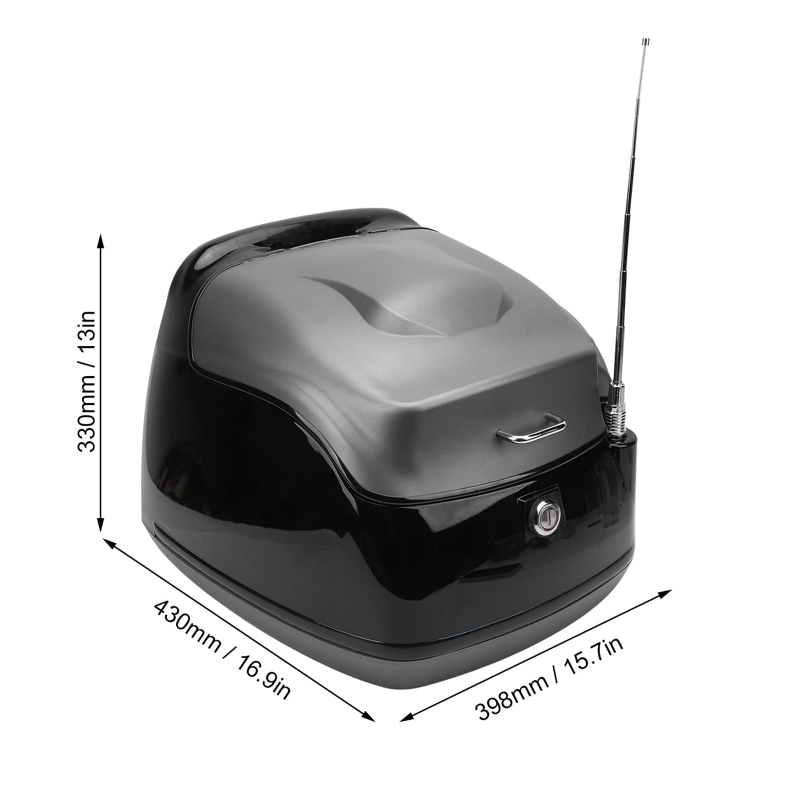 SUNGOOYUE Coffre Moto 38L, Serrure à Clé (Gold)