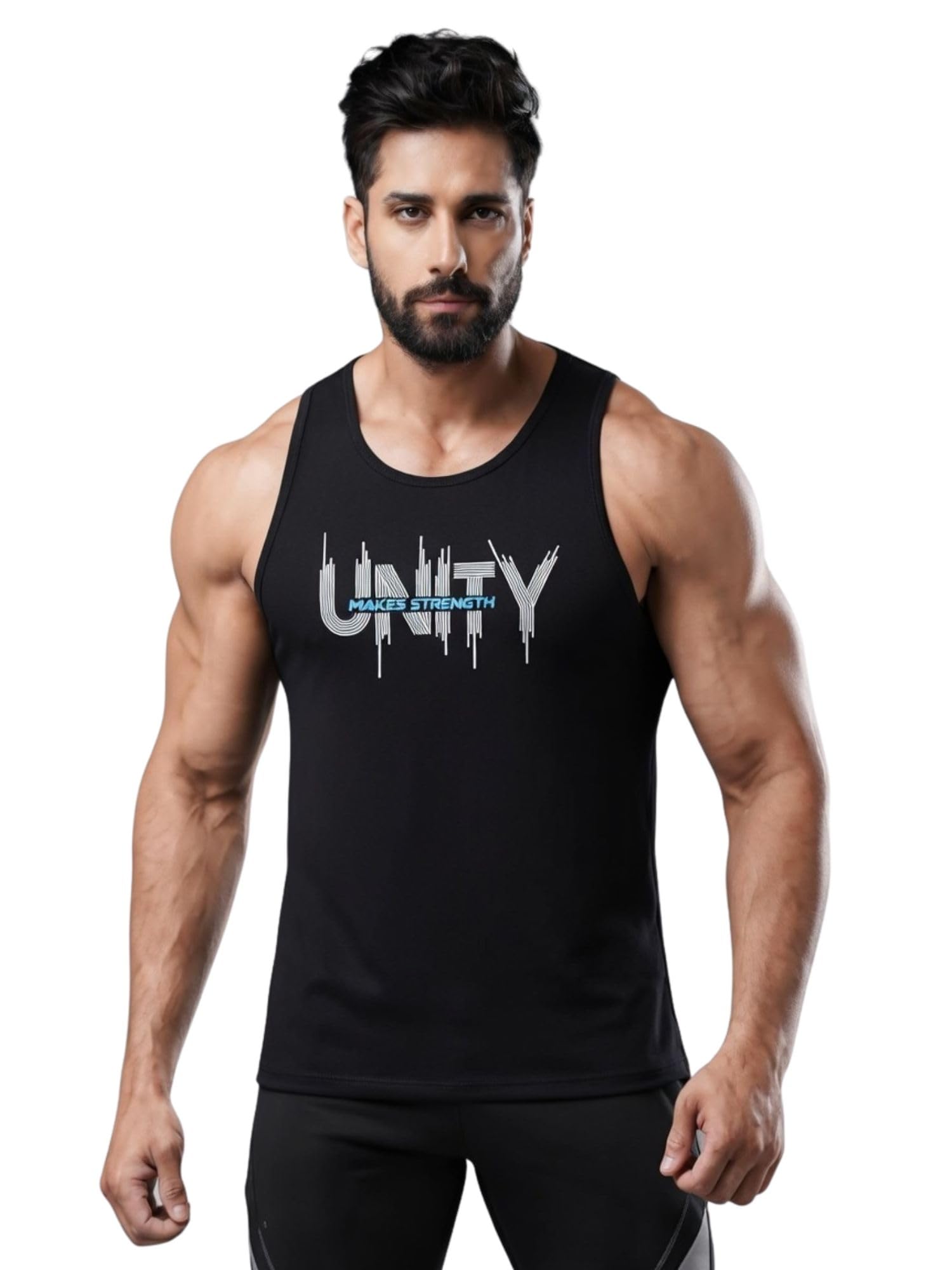 3colors Men's Active Sleeveless Polyester Tank Top- Cool and Comfortable Workout wear, Dry fit Gym Vests - Unity-picture-55