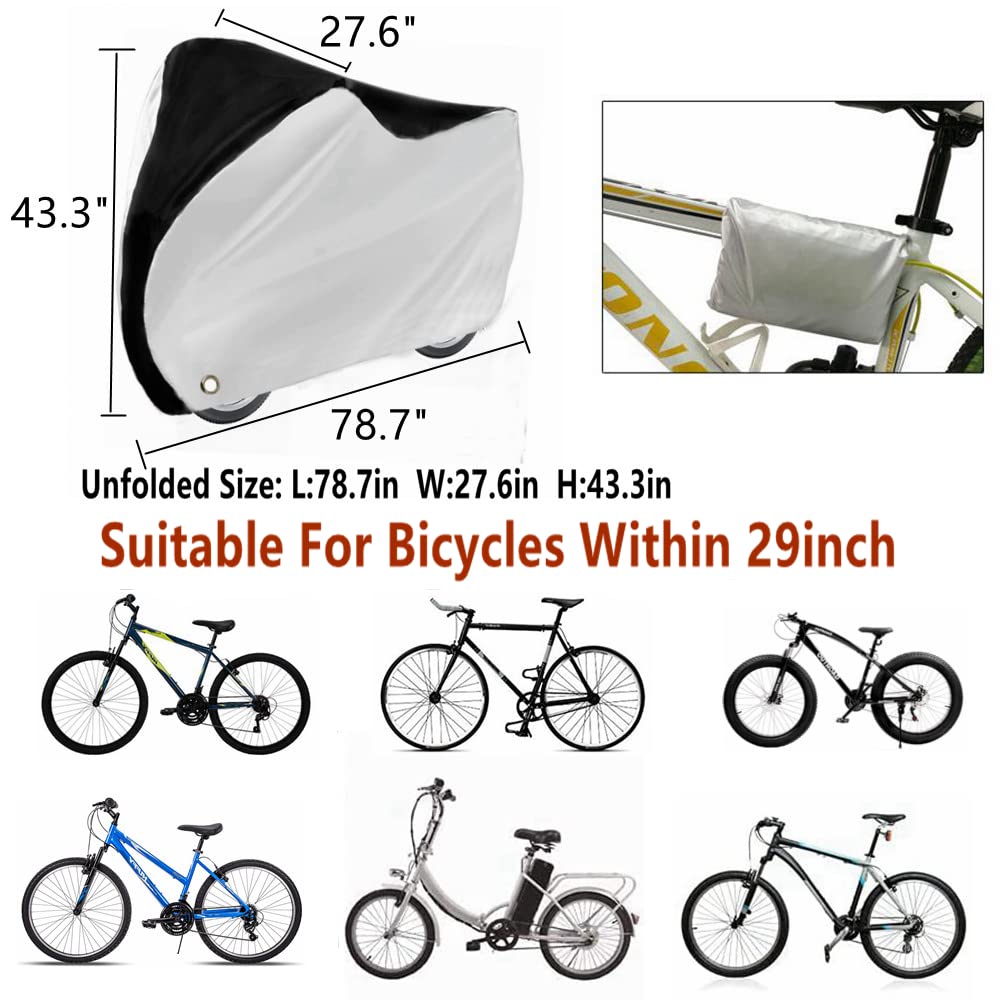 Bike Covers, Outdoor Waterproof Bicycle Covers with Lock Hole for Mountain Road Electric Bikes