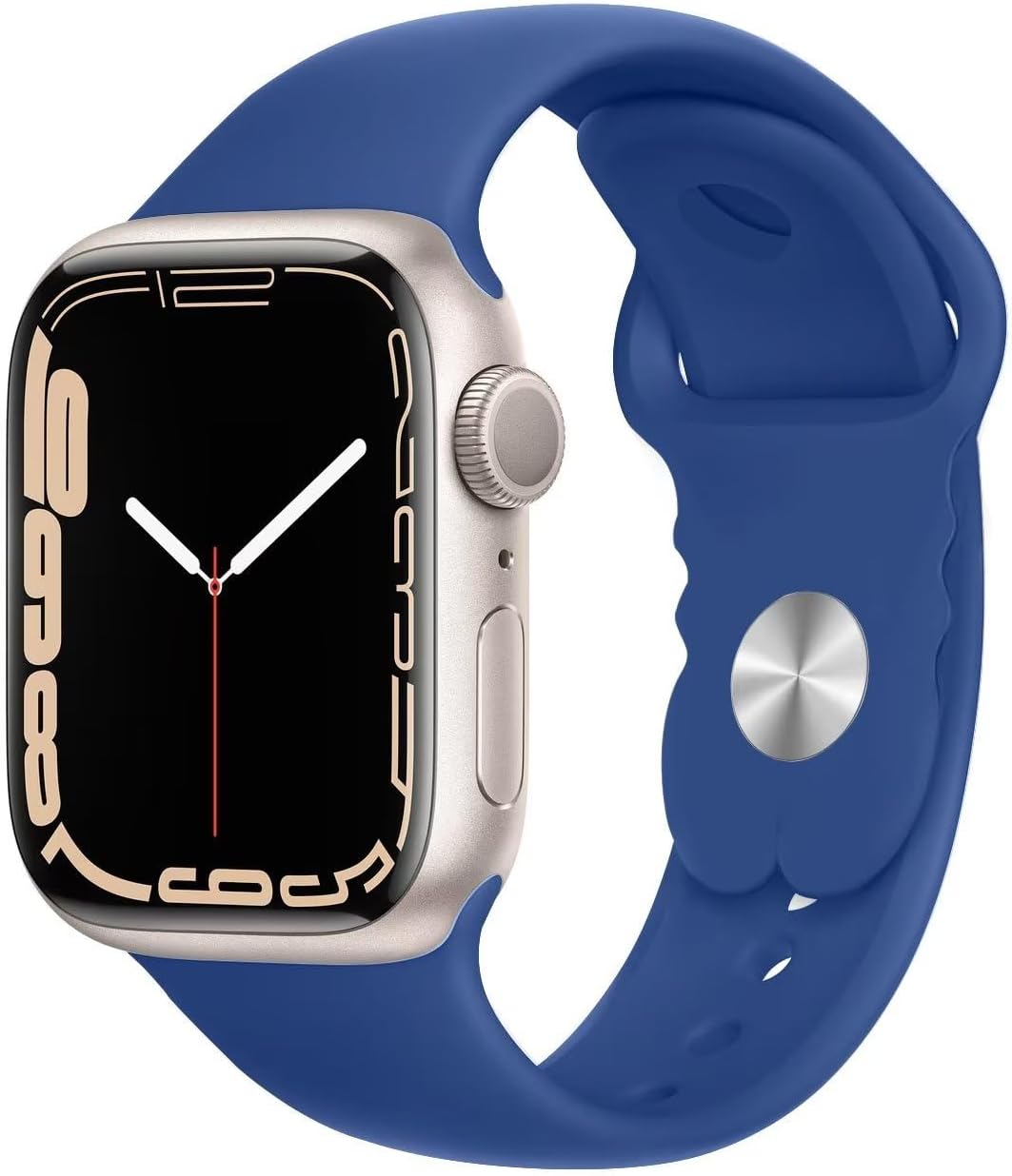 LANGXIAN Premium Silicone Compatible with Apple Watch Band 45mm 44mm 42mm 41mm 40mm 38mm, Sport Women Men Strap for iWatch Series 8 SE 7 6 5 4 3 2 1 Ocean Blue 42/44/45mm M/L