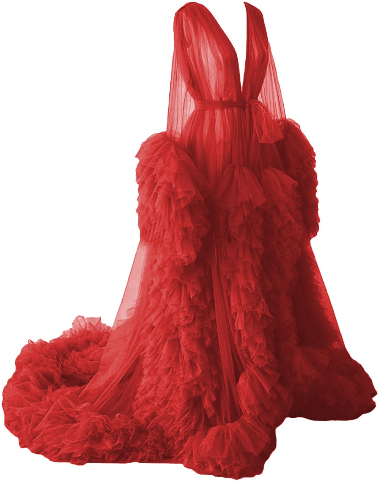 Tianzhihe Puffy Tulle Robe Maternity Dress for Photoshoot Long Sheer Bridal Robe Baby Shower Dress Pregancy Gown Nightgown