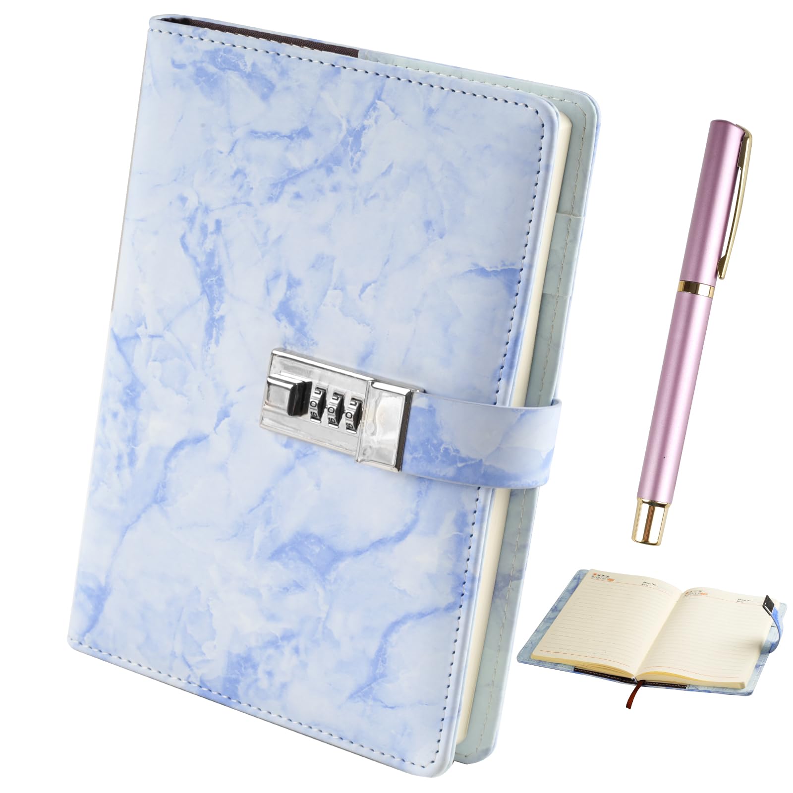 Journal Intime Avec Serrure à Code - Carnet Secret A5 En Cuir PU, 224 Pages, Cadeau Idéal Pour Ado/adulte