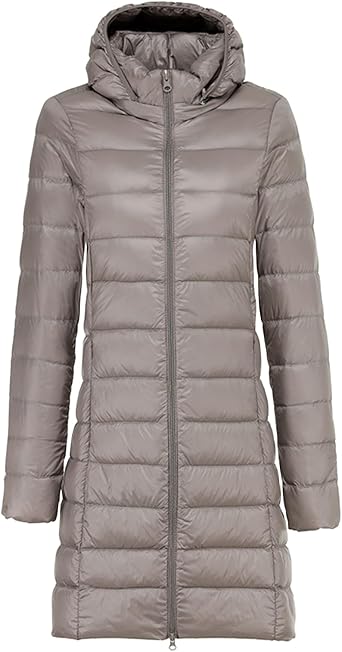 Long Puffer Coat Women Warm Lightweight Down Jacket Ultralight Warm Quilted Puffer Coat with Hood Parka Maxi Outwear