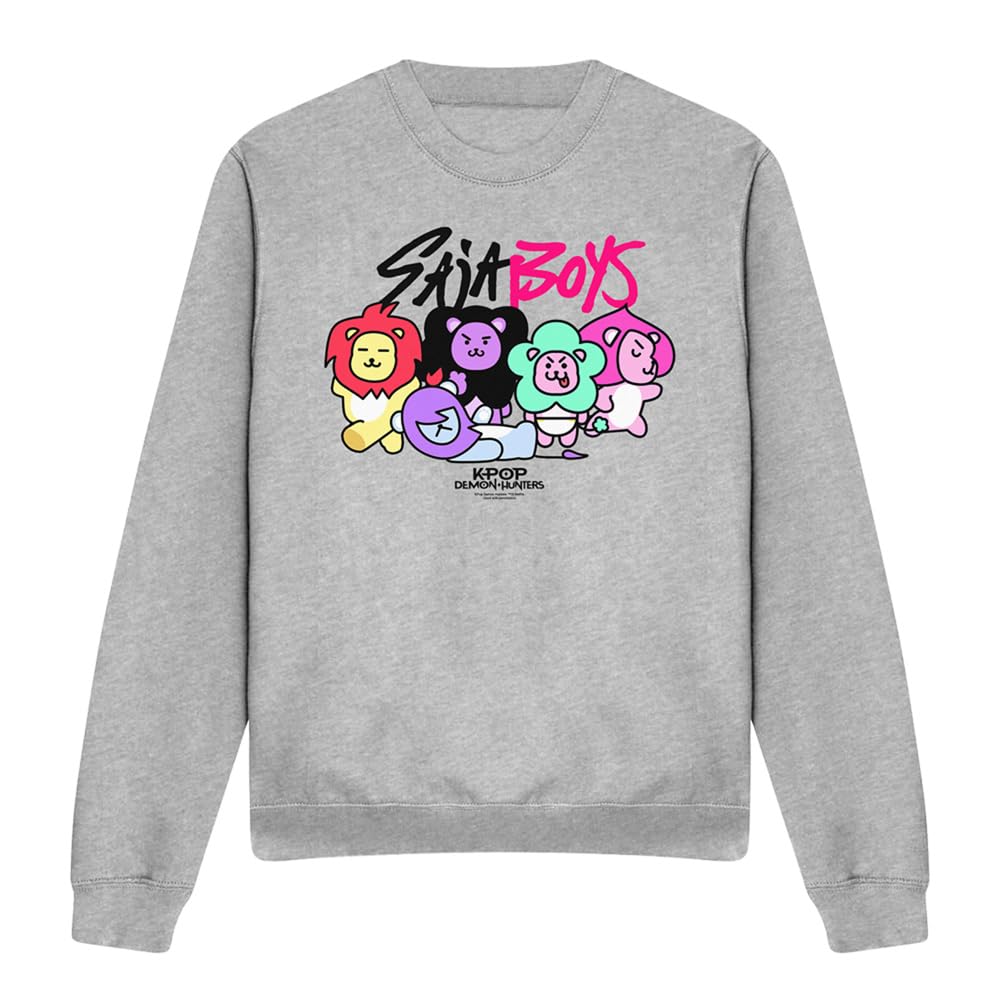 Kpop Demon Hunters Saja Boys Lion Mascots Unisex Sweatshirt, Athletic Heather, Medium