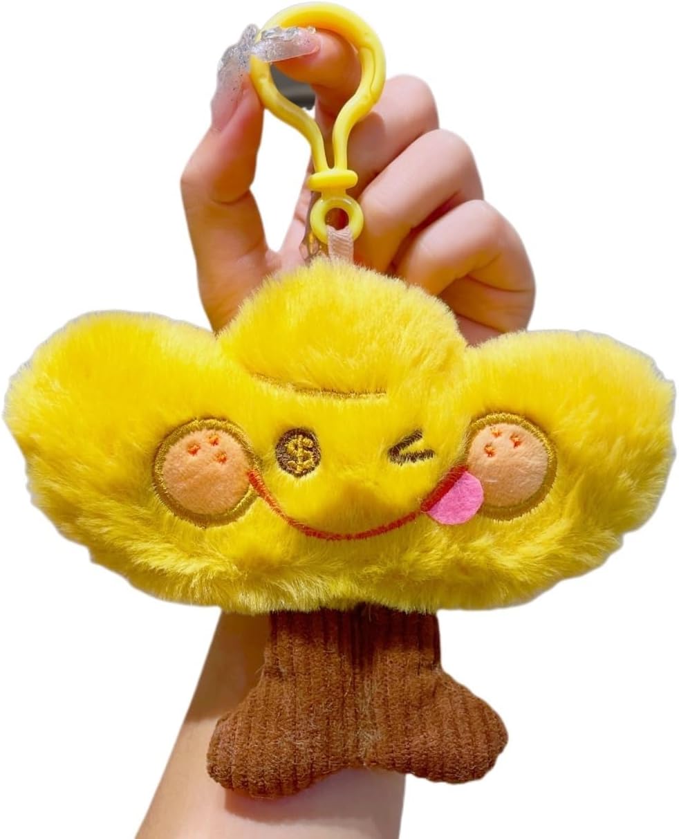 Cute plush doll tree keychain accessories school bag small pendant cartoon boy and girl doll