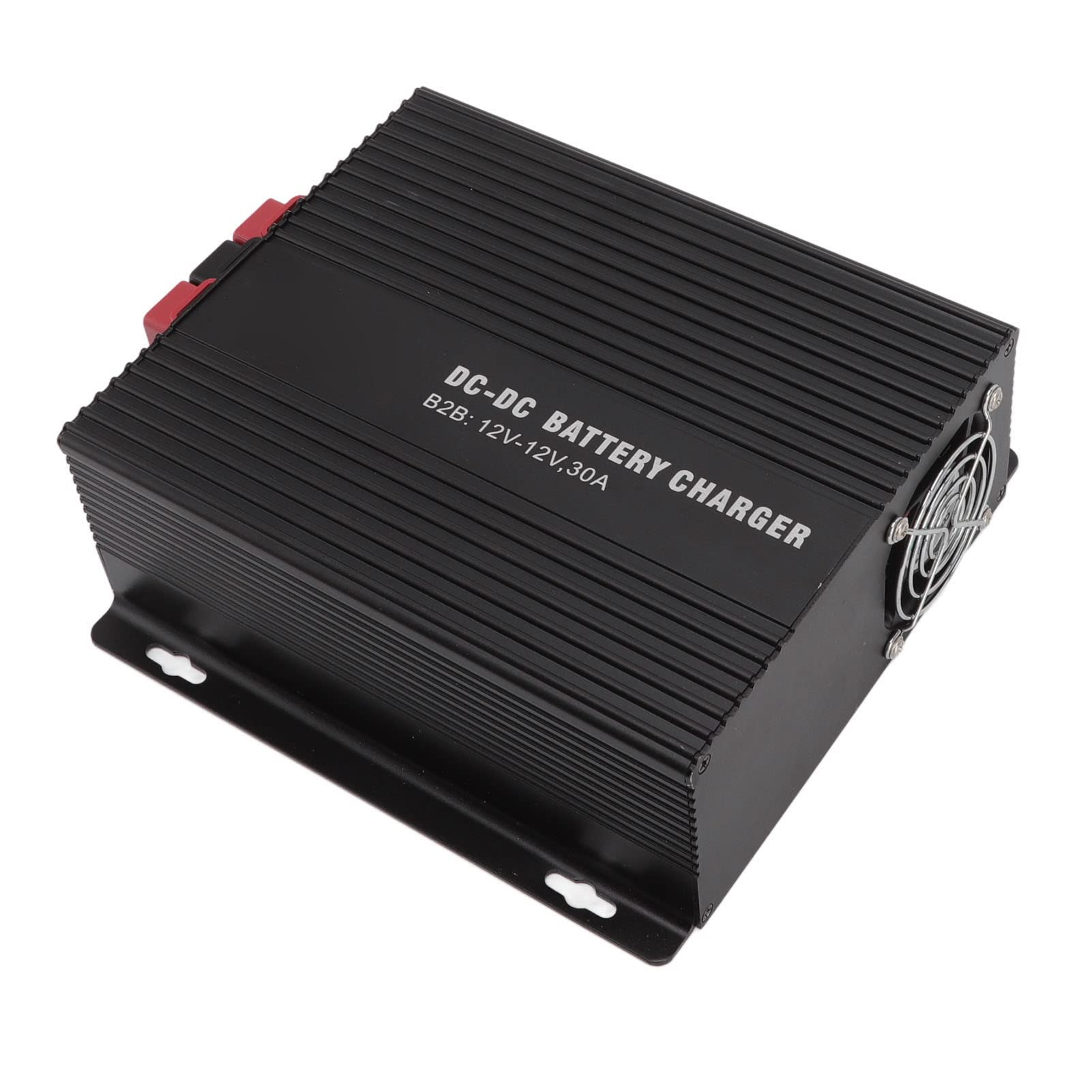 Hyuduo Ładowarka DC na DC 12V 30A Kontroler Słoneczny ze Stopu Aluminium z Połączeniem Aplikacji Mobilnej do ładowania Akumulatora Samochodowego RV Marine B2B1230 (B2B1230)