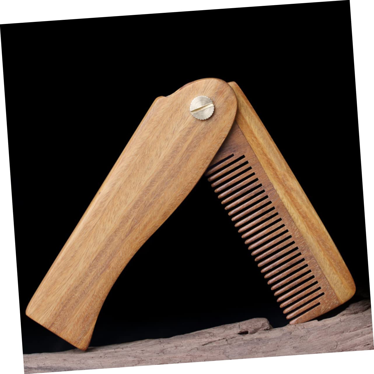 minkissy 4ensembles Peigne Bois De Santal Pliant Avec Étui Peigne De Voyage Pratique Pour Barbe Et Cheveux Accessoire Élégant Pour Hommes