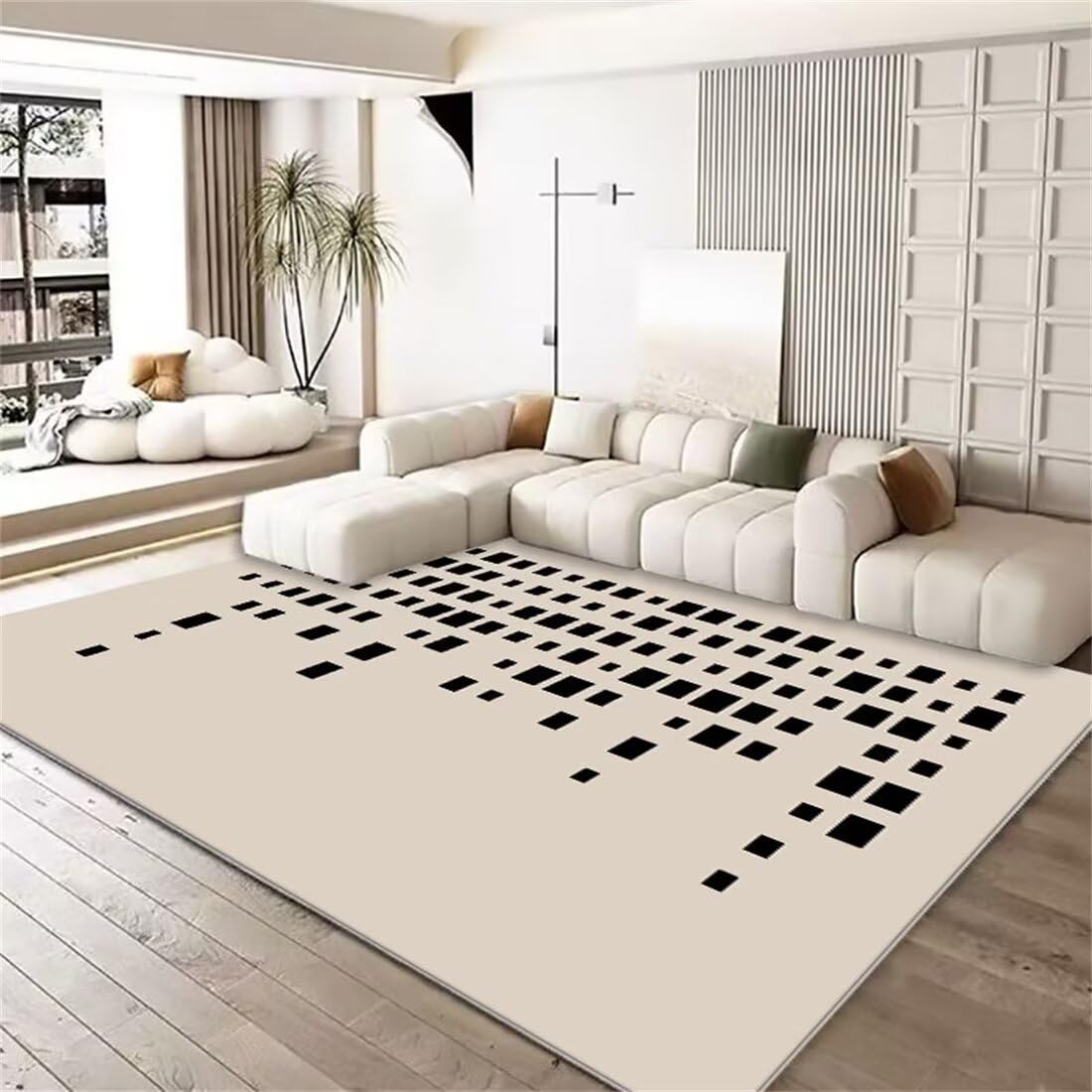 Alfombra niños juego moqueta negra RUGMRZ pequeña alfombra negra de sofa 50X80CM