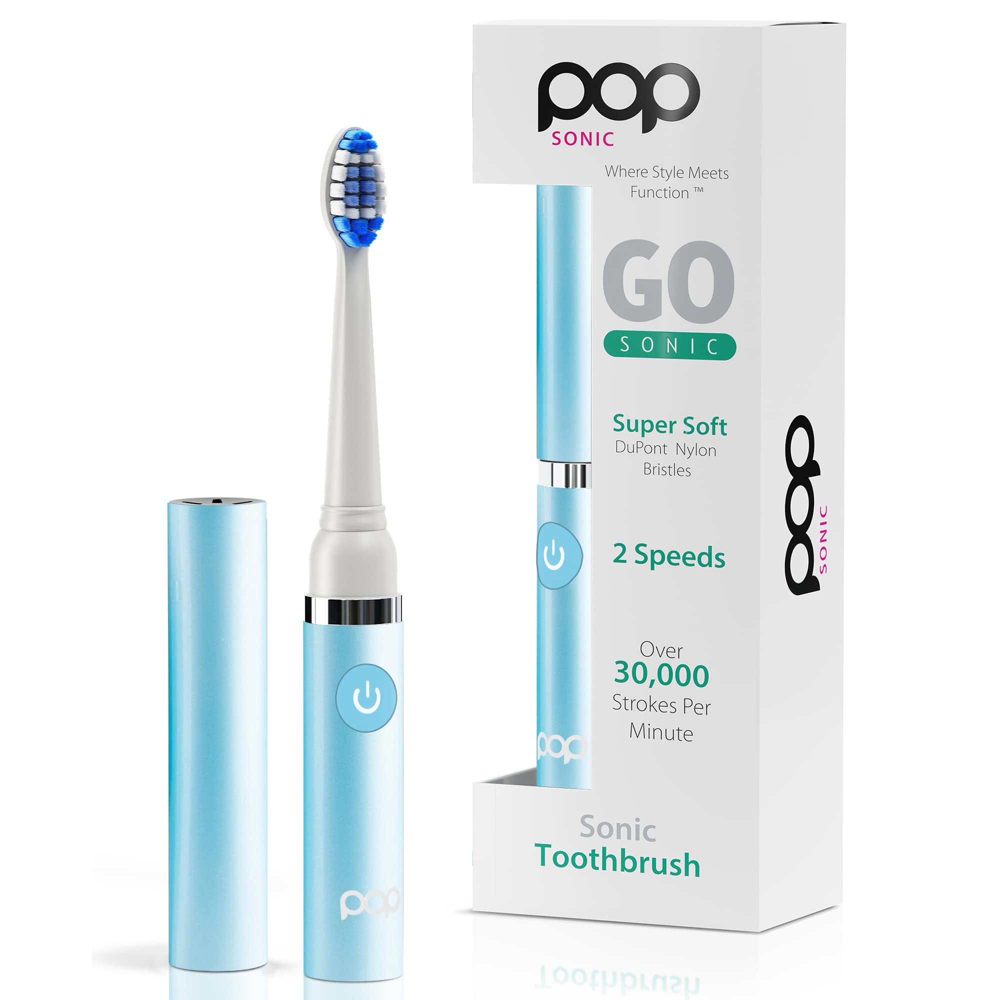 Go Sonic Toothbrush by Pop Sonic | The Go Everywhere Sonic Toothbrush - Hawaiian Blue