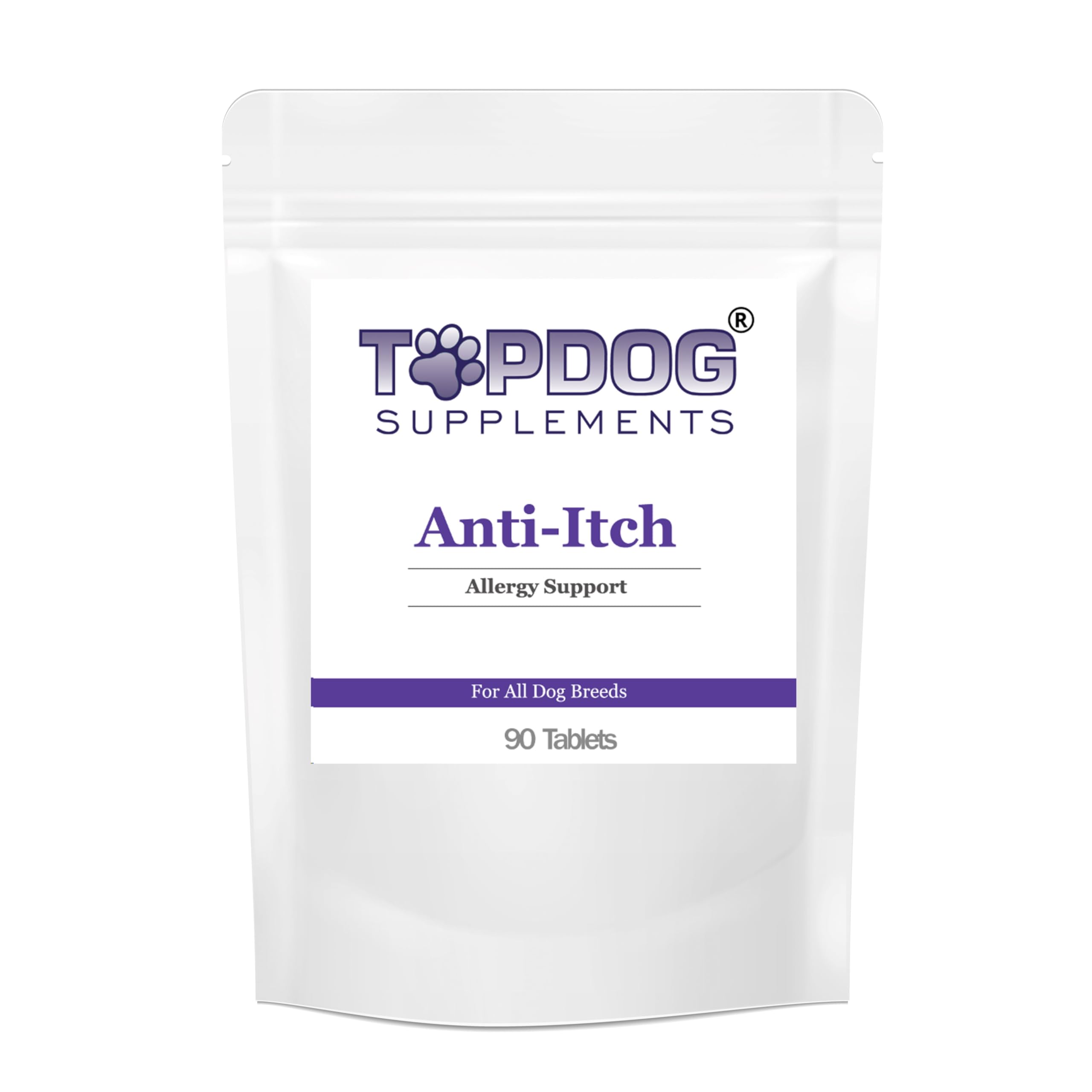 Top Dog Anti-Itch Allergy Support - Itchy Skin Fur Relief Dog Immune Booster Tablets UK Made