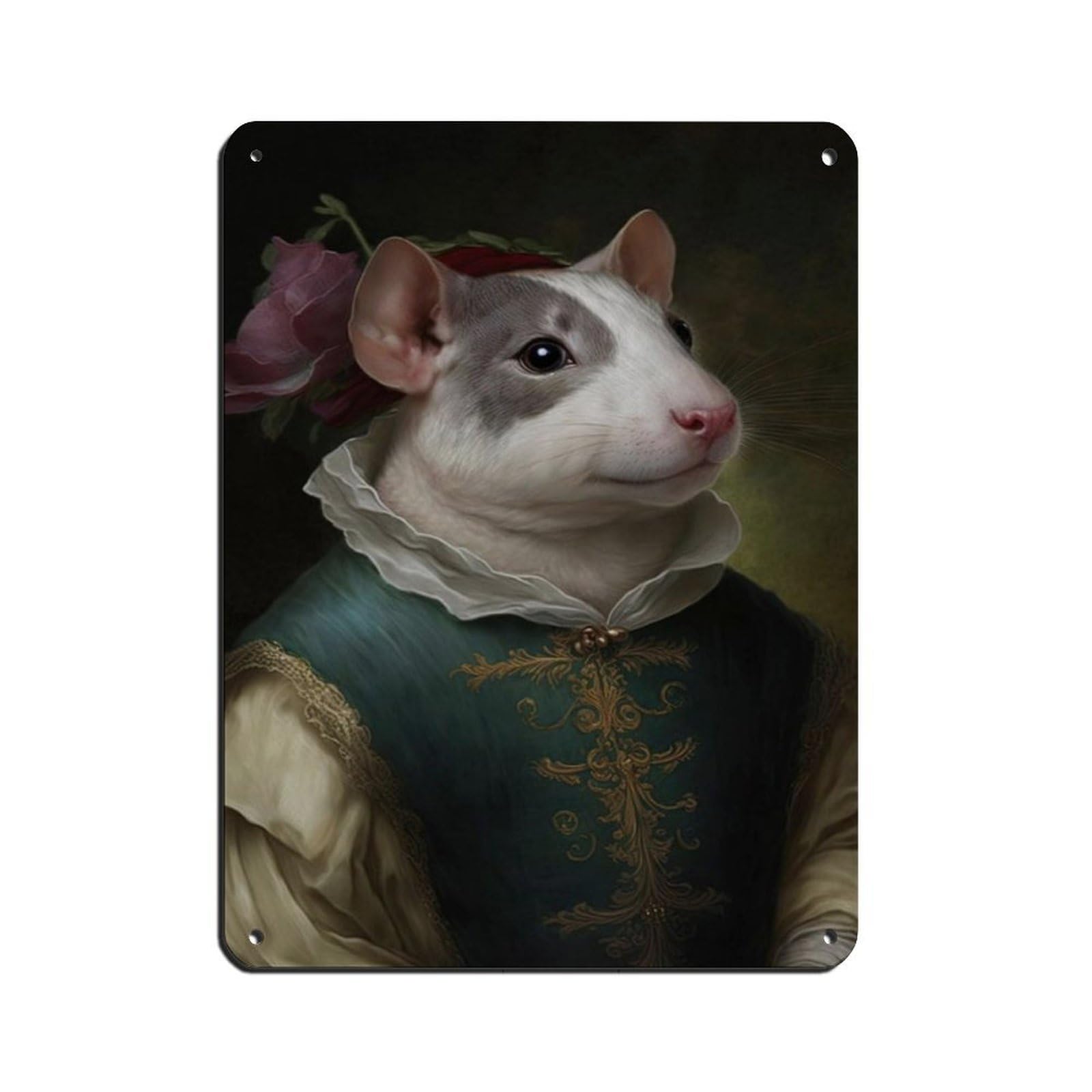 Gothic Rat Vintage Art Poster Tin Sign Vintage Metal Pub Club Cafe Bar Home Wall Art Decoration Poster Retro 12x16inch(30x40cm)