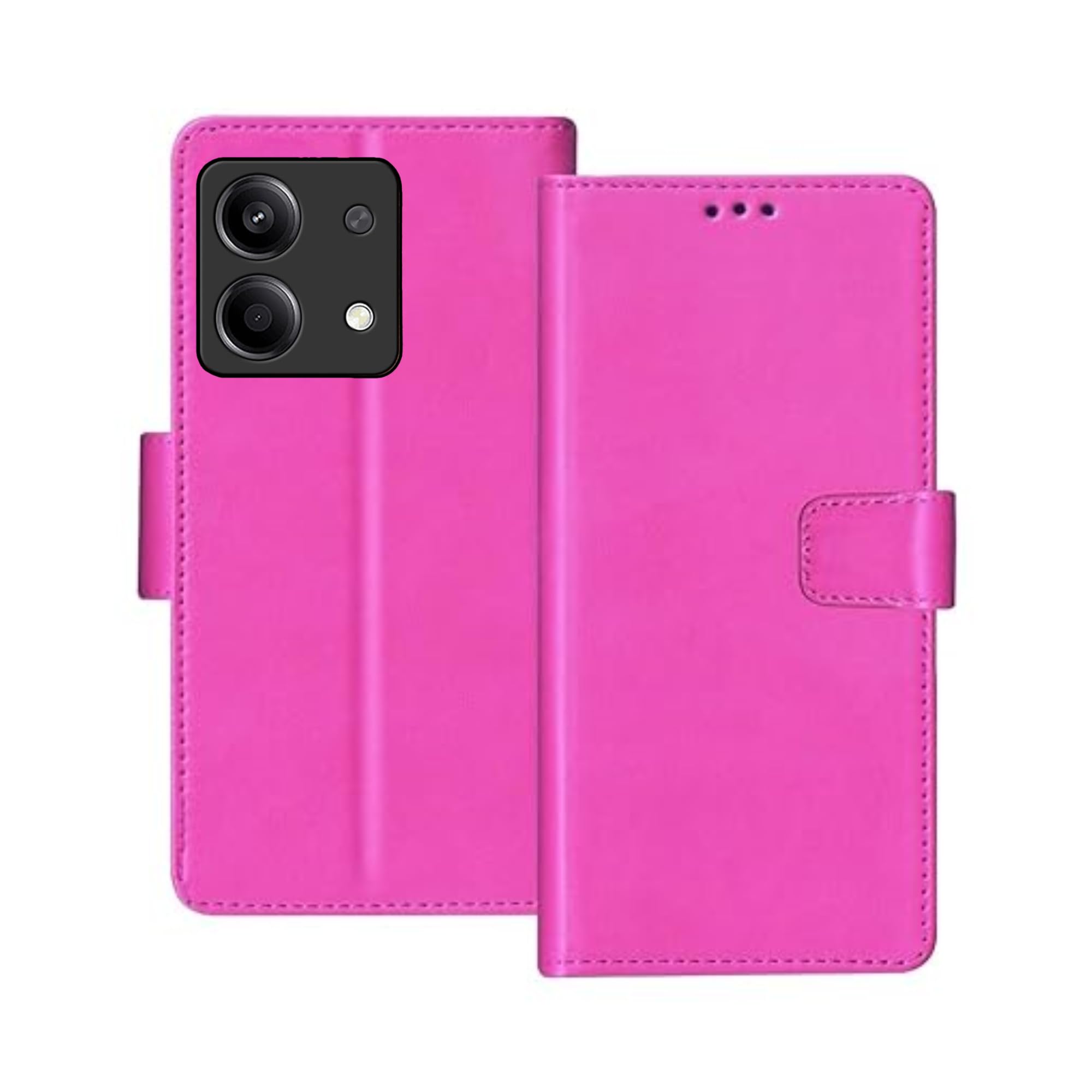 ClickAway Wallet Flip Cover for Poco X6 Neo 5G | (Flexible, Shock Proof | Hand Stitched Leather Finish | Card Pockets & Stand | Back Cover | Fresh Arrival | Premium Pink