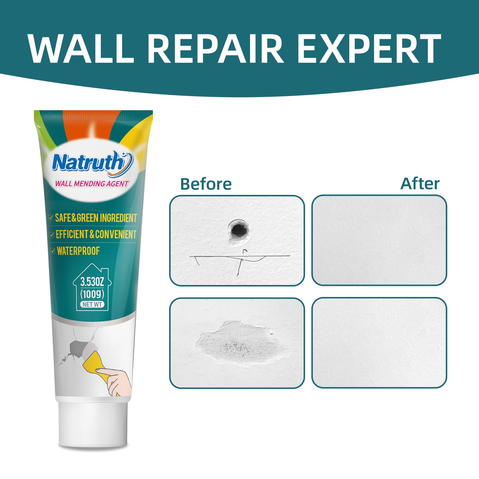 Natruth Wall Mending Agent Drywall Repair Kit Filler 