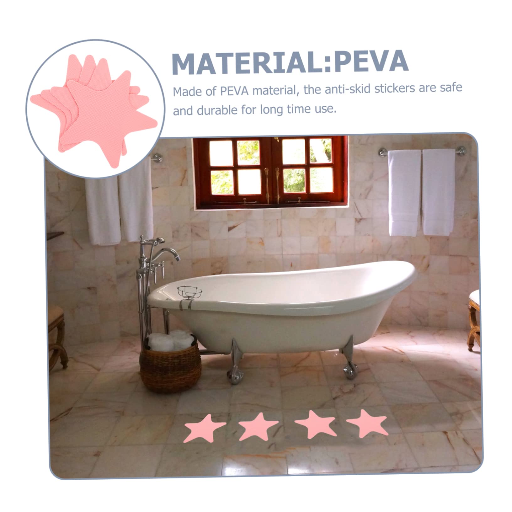COSMEVIVI 1set Star Shaped Non-Slip Bathtub Stickers of Anti-Skid Bathroom Decals for Safety Easy to Apply Self-Adhesive Floor Decor Prevent Slips Bathtubs and Showers